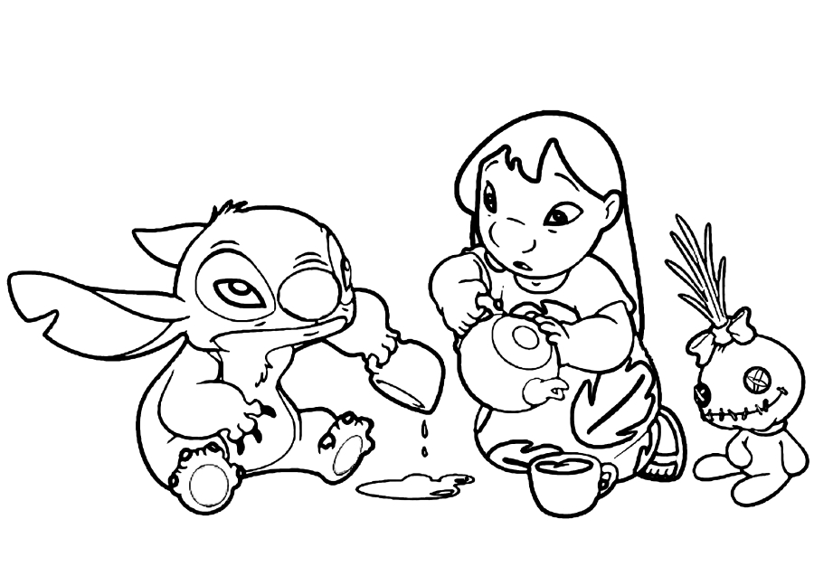 Lilo E Stitch comendo sorvete